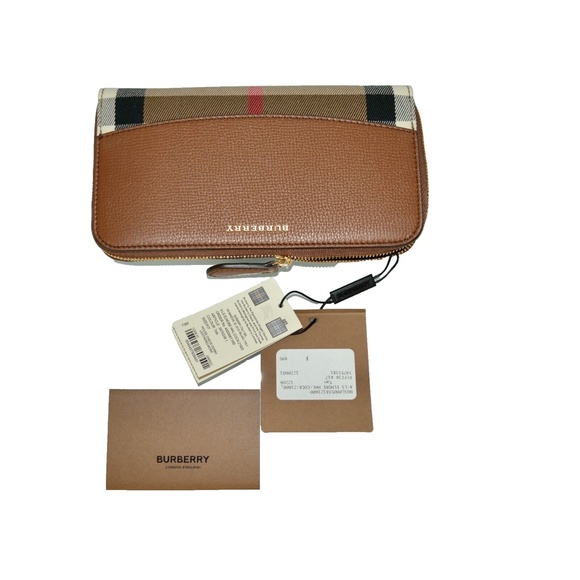 NWT BURBERRY HOUSE CHECK DERBY LEATHER ELMORE WALLET CLUTCH - Picture 13 of 13